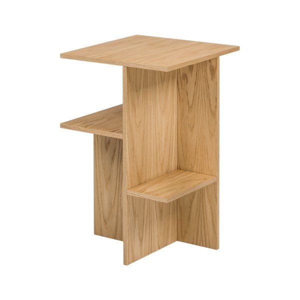 Nočný stolík v dekore duba s poličkami v prírodnej farbe Atik – noo.ma