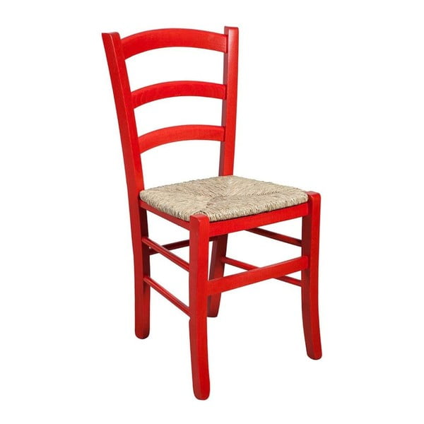 Červená stolička z bukového dreva Alis