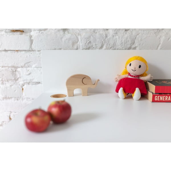 Biely písací stôl s podnožím z jaseňového dreva Ragaba Luka, dĺžka 110 cm-image-3