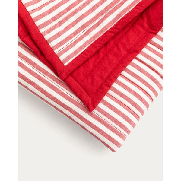 Červený prešívaný pléd z Bio bavlny 180x240 cm Sini – Kave Home-image-1