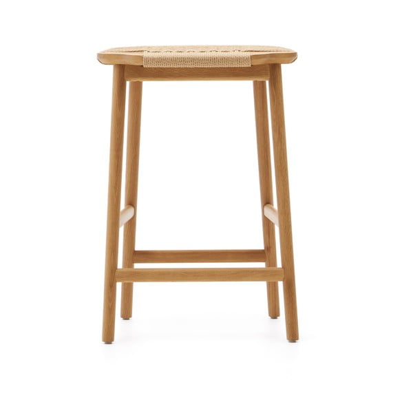 Barová stolička z dubového dreva v prírodnej farbe (výška sedadla 65 cm) Enit – Kave Home-image-2