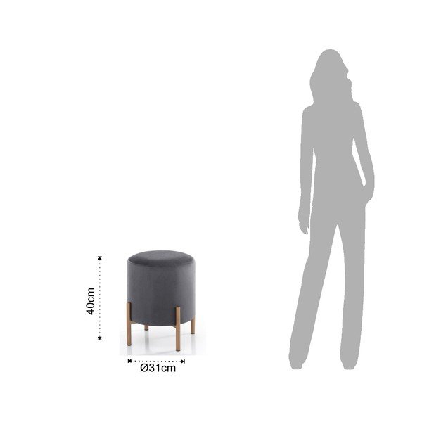 Sivá taburetka Tomasucci Ammy, ø 31 cm-image-1