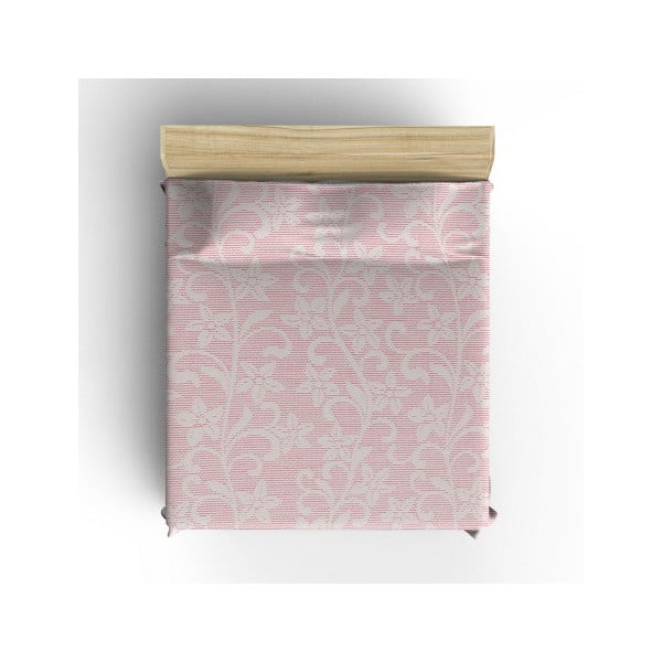 Ružový bavlnený pléd na posteľ Hutna, 200 × 220 cm