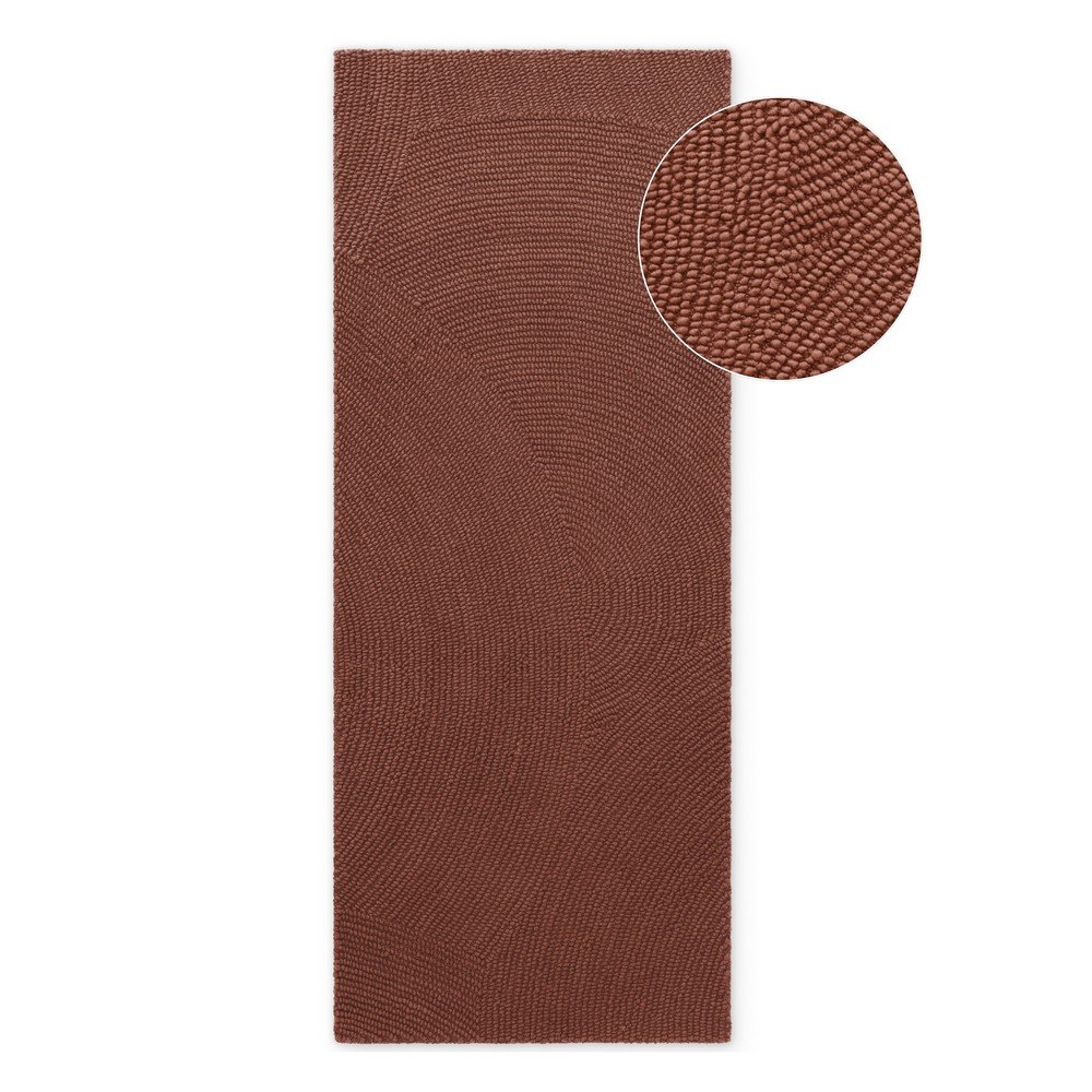 E-shop Ručne tkaný vlnený behúň v tehlovej farbe 80x200 cm Calmio – Hanse Home