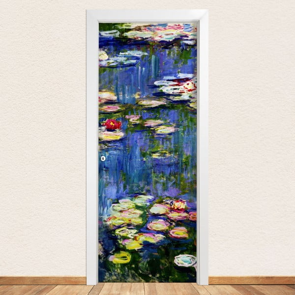 Samolepka na dvere LineArtistica Waterlili, 80 × 215 cm