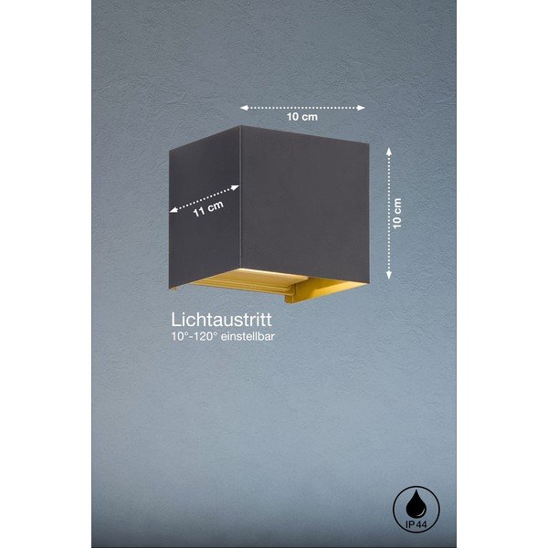 LED nástenné vonkajšie svietidlo (výška 10 cm) Thore – Fischer & Honsel-image-1