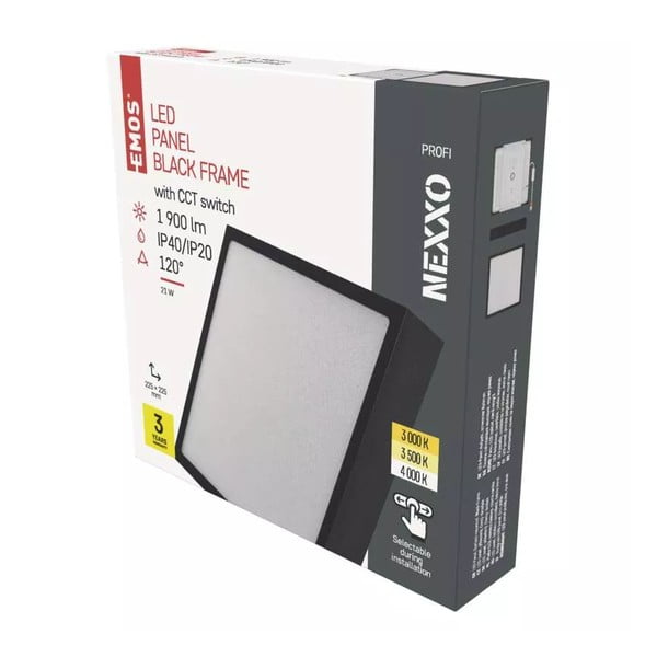 Matne čierne LED stropné svietidlo 22,5x22,5 cm Nexxo - EMOS-image-1