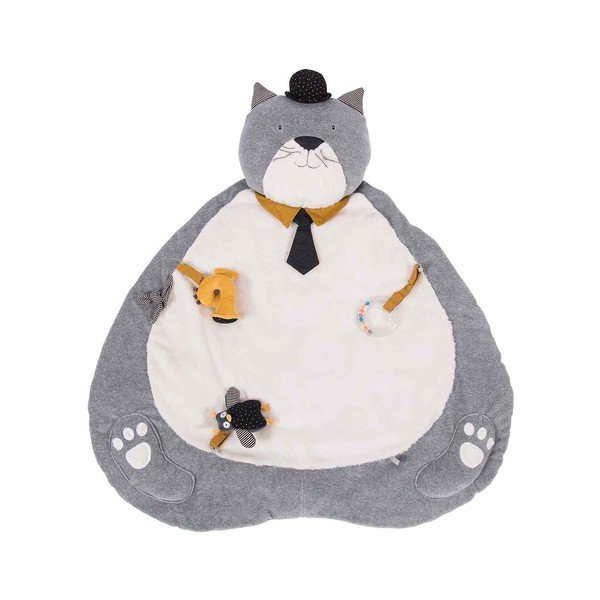 Sivo-krémová detská hracia podložka Les Moustaches – Moulin Roty-image-1