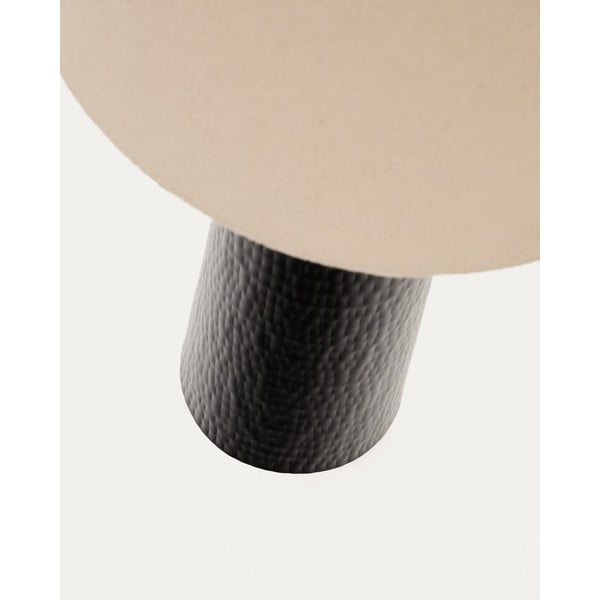 Čierno-krémová stojacia lampa s textilným tienidlom (výška 129 cm) Senni – Kave Home-image-4