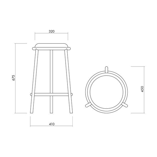 Modrá kovová barová stolička (výška sedadla 68 cm) Hogo – noo.ma-image-3