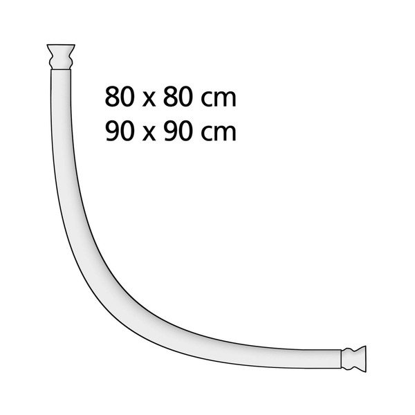 Konzola v striebornej farbe prehnutého tvaru na sprchový záves Wenko-image-3