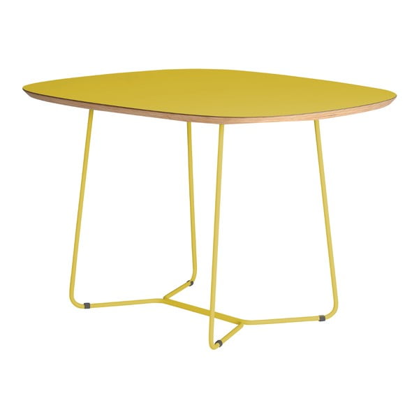 Žltý stôl s kovovými nohami IKER Maple