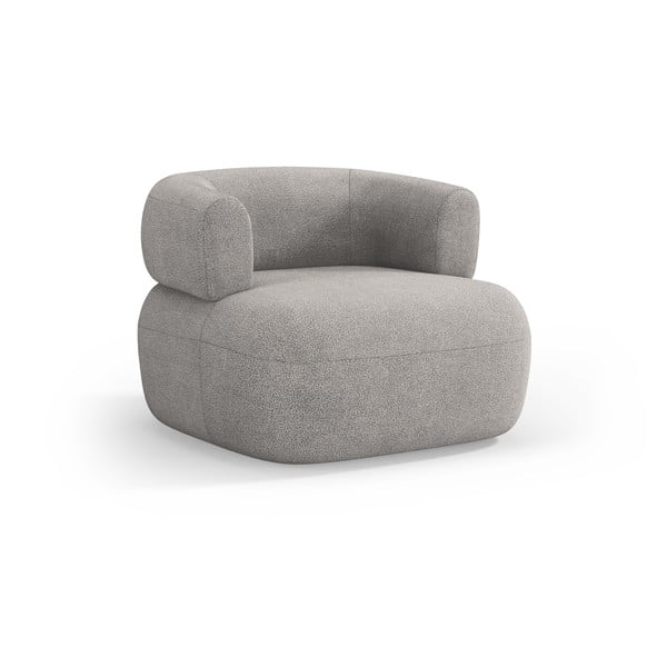 Svetlosivé kreslo z textílie buklé Jenny – Micadoni Home