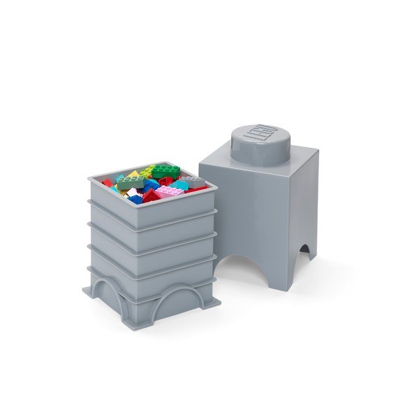 Detský sivý úložný box LEGO® Cuboid-image-2