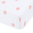 Biela/ružová napínacia flanelová plachta 90x190 cm Polka Dot – Catherine Lansfield