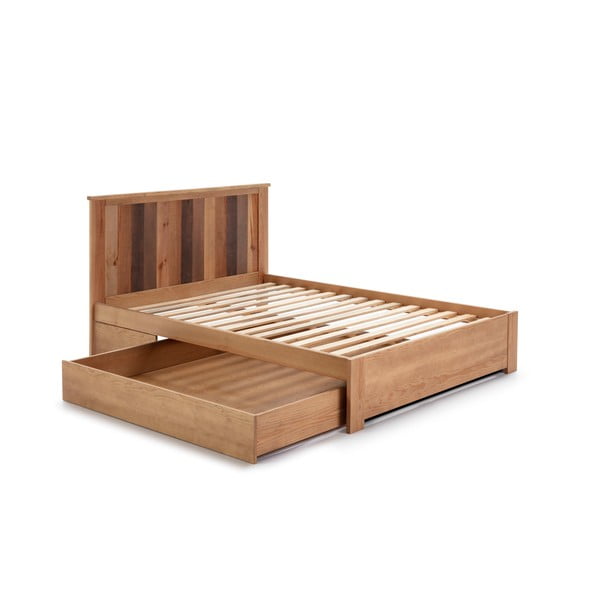 Dvojlôžková posteľ s roštom 140x190 cm v prírodnej farbe Maude – Marckeric-image-3