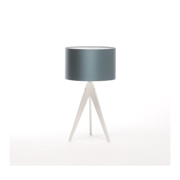 Modrá stolová lampa 4room Artist, biela lakovaná breza, Ø 33 cm