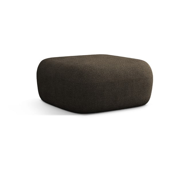 Hnedá podnožka z textílie bouclé Jenny – Micadoni Home-image-1