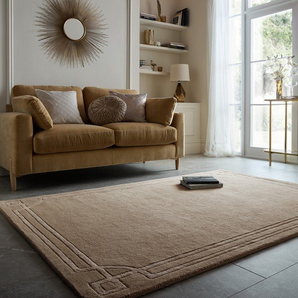Hnedý ručne tkaný vlnený koberec 120x170 cm Gatsby – Flair Rugs-image-1