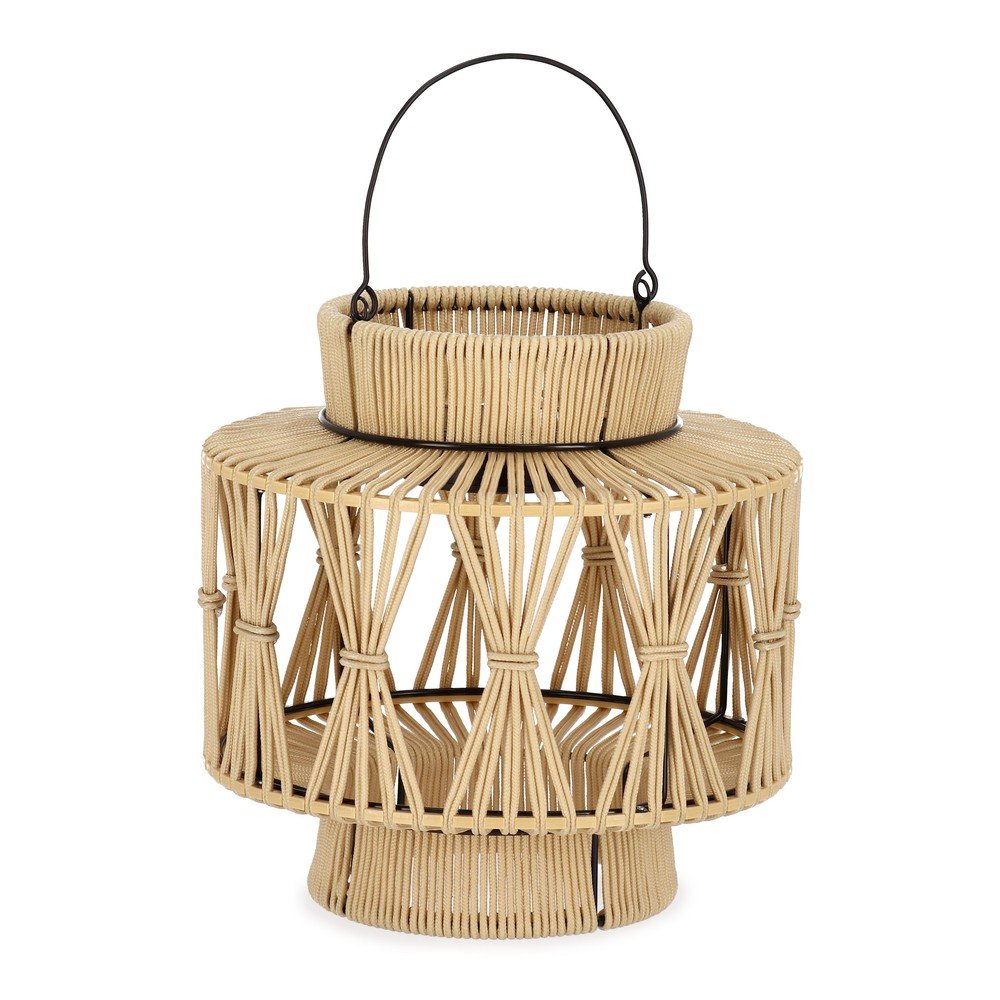 E-shop LED lampáš so solárnym panelom v prírodnej farbe (výška 29 cm) Nikhita – Yes Everyday