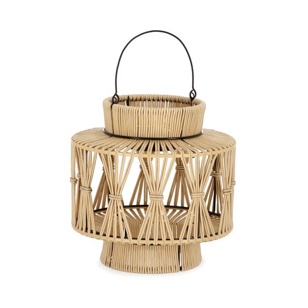 LED lampáš so solárnym panelom v prírodnej farbe (výška  29 cm) Nikhita – Yes Everyday