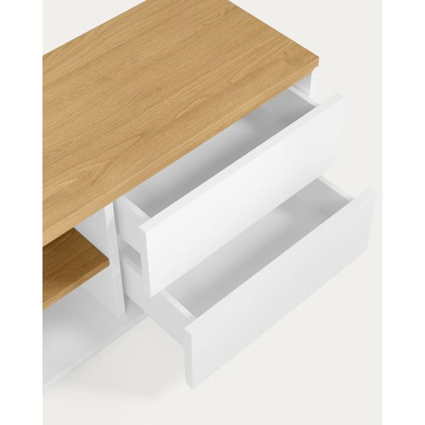 Biely TV stolík 200x44 cm Abilen – Kave Home-image-4