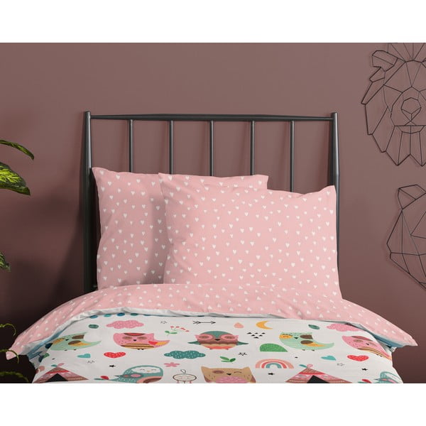 Ružové bavlnené detské obliečky do postieľky 100x135 cm Wise – Good Morning-image-2