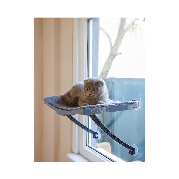 Sivý pelech na okno pre mačky 47x32 cm - Lydia&Co
