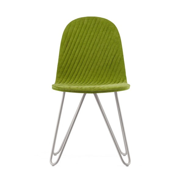 Zelená stolička s kovovými nohami IKER Mannequin X Stripe