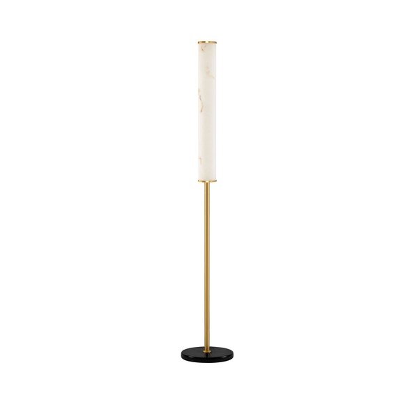 Biela/v mosadznej farbe LED stojacia lampa v dekore mramoru (výška  140 cm) Nolia – Nova Luce