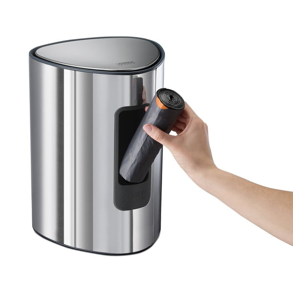 Nášľapný plastový odpadkový kôš v striebornej farbe 5 l Luxe – Joseph Joseph-image-4