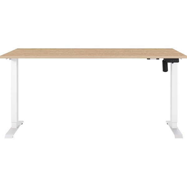 Polohovací pracovný stôl s elektricky nastaviteľnou výškou s doskou v dubovom dekore 80x160 cm Boras – Germania-image-1