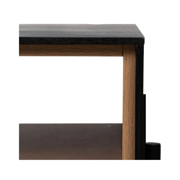 Konferenčný stolík v dekore jaseňa v čiernej a prírodnej farbe 60x124 cm Orleans – Ixia-image-4