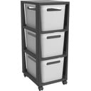 Bielo-čierny plastový pojazdný regál 30x77 cm Brisen - Rotho