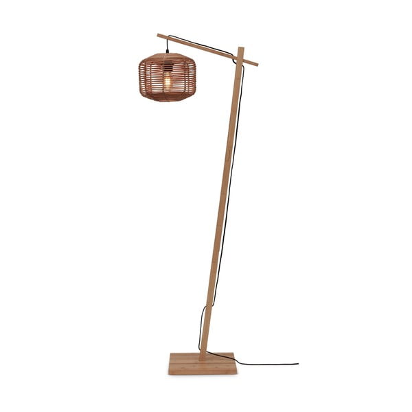Stojacia lampa s ratanovým tienidlom v prírodnej farbe (výška 150 cm) Tanami – Good&amp;Mojo