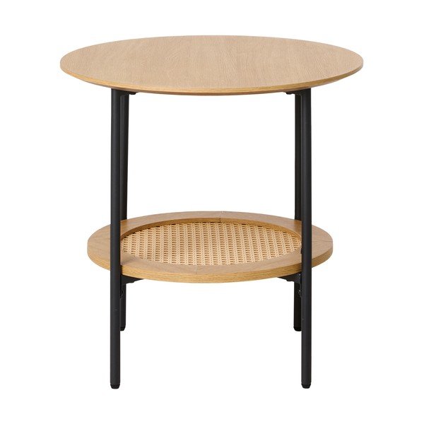Okrúhly odkladací stolík v dekore duba ø 50 cm Pensacola – Unique Furniture-image-1