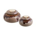 Hnedé dekoratívne keramické úložné boxy v súprave 2 ks ø 15x8,5 cm – House Nordic