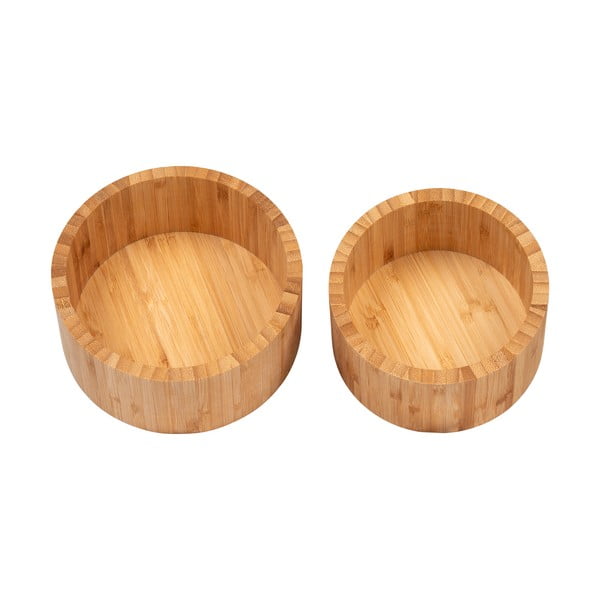 Bambusové úložné boxy v súprave 2 ks s vekom/dekoratívne v prírodnej farbe ø 15x8 cm Chefalu – House Nordic-image-3