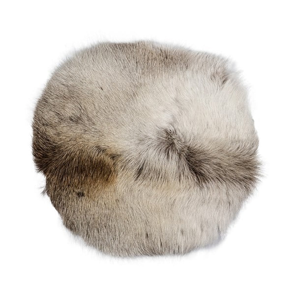Hnedo-biely podsedák/vankúš zo sobej kože Arctic Fur Davam, 35 × 35 cm
