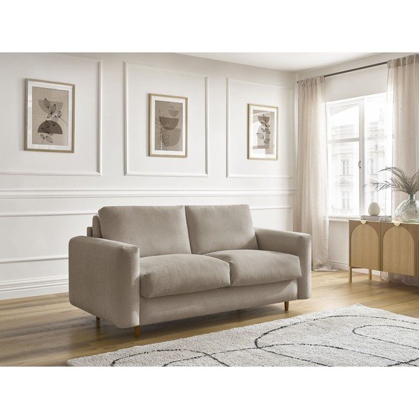 Taupe pohovka na každodenné spanie/rozkladacia 220 cm Cocoone – Bobochic Paris-image-1