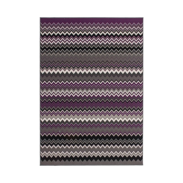 Fialovo-čierny koberec Kayoom Stella 700 Violet, 120 x 170 cm