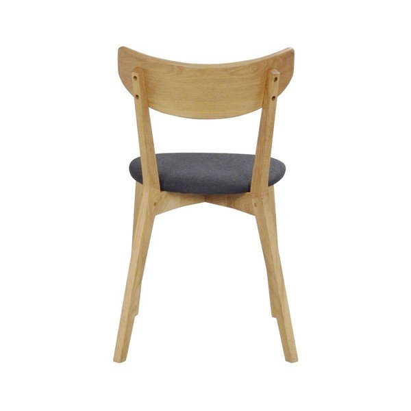 Hnedá dubová jedálenská stolička s tmavosivým sedadlom Rowico Ami-image-4