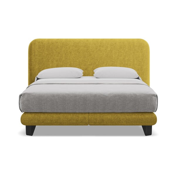 Boxspring posteľ v horčicovej farbe 160x200 cm Ilima – Makamii-image-2