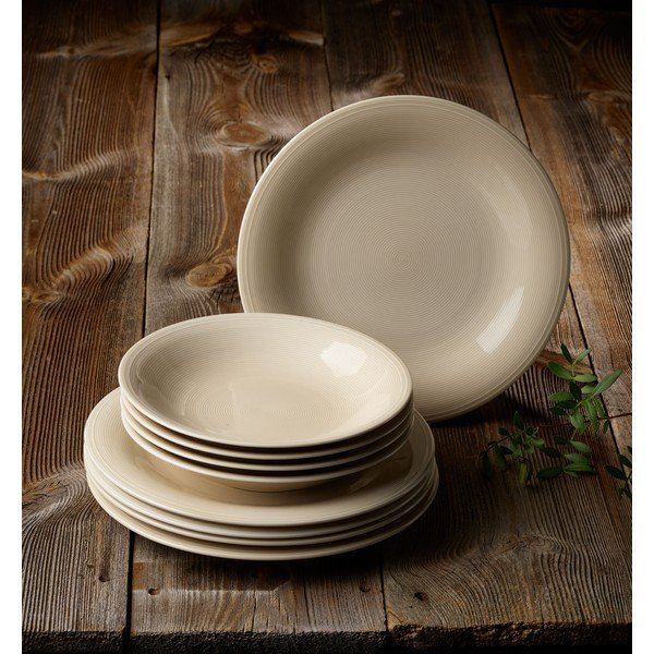8-diela súprava béžových porcelánových tanierov Villeroy & Boch Like Color Loop-image-1