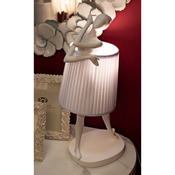 Biela stolová lampa s textilným tienidlom (výška 62,5 cm) Ballet – Mauro Ferretti-image-1