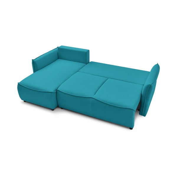 Tyrkysovomodrá rozkladacia rohová pohovka (ľavý roh) Leon – Bobochic Paris-image-3