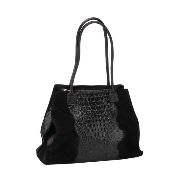 Čierna kožená kabelka Florence Bags Wezen