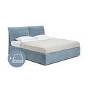 Modrá čalúnená dvojlôžková posteľ s úložným priestorom s matracom/s roštom 160x200 cm Thessa Pillow – Bonami Selection