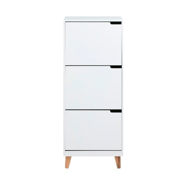 Biela skrinka na topánky s 3 výklopmi Actona Mitra-image-1