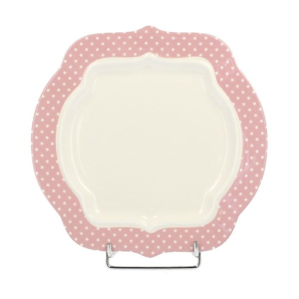 Porcelánový dezertný tanier Retro Pink, 21 cm